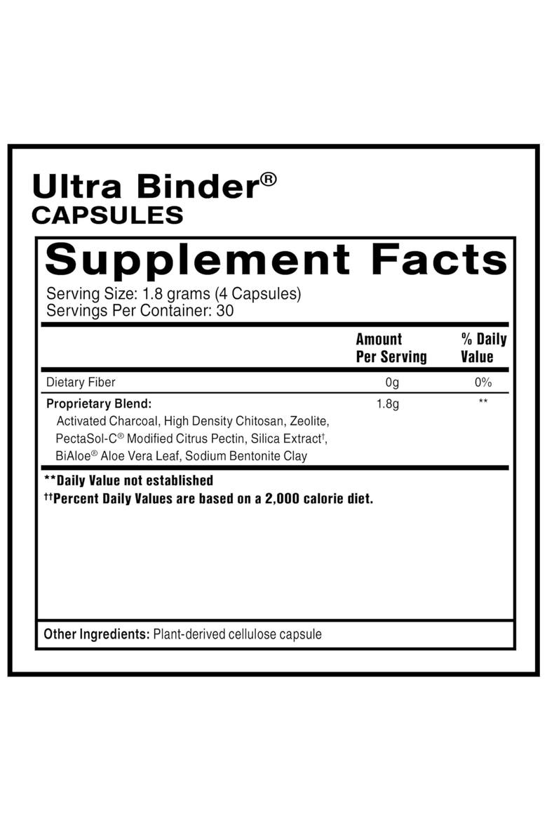 Ultra Binder Bentonite Clay Zeolite and Charcoal Capsules, Alternate, color, None