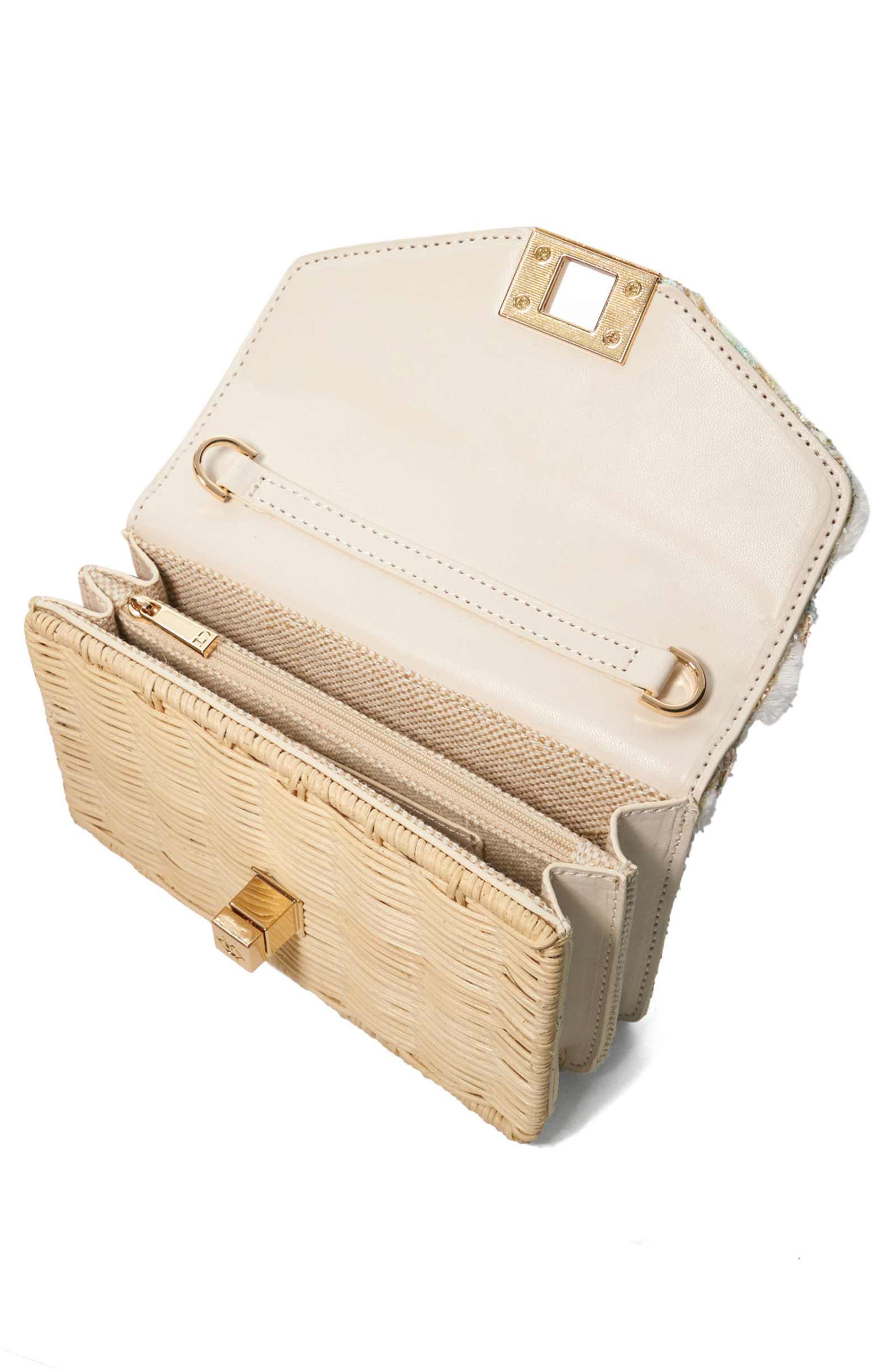 Dune London Blooms Woven Shoulder Bag, Alternate, color, 