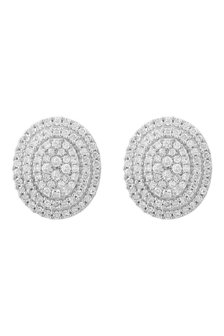 Diamond Stud Earrings, Alternate, color, WHITE