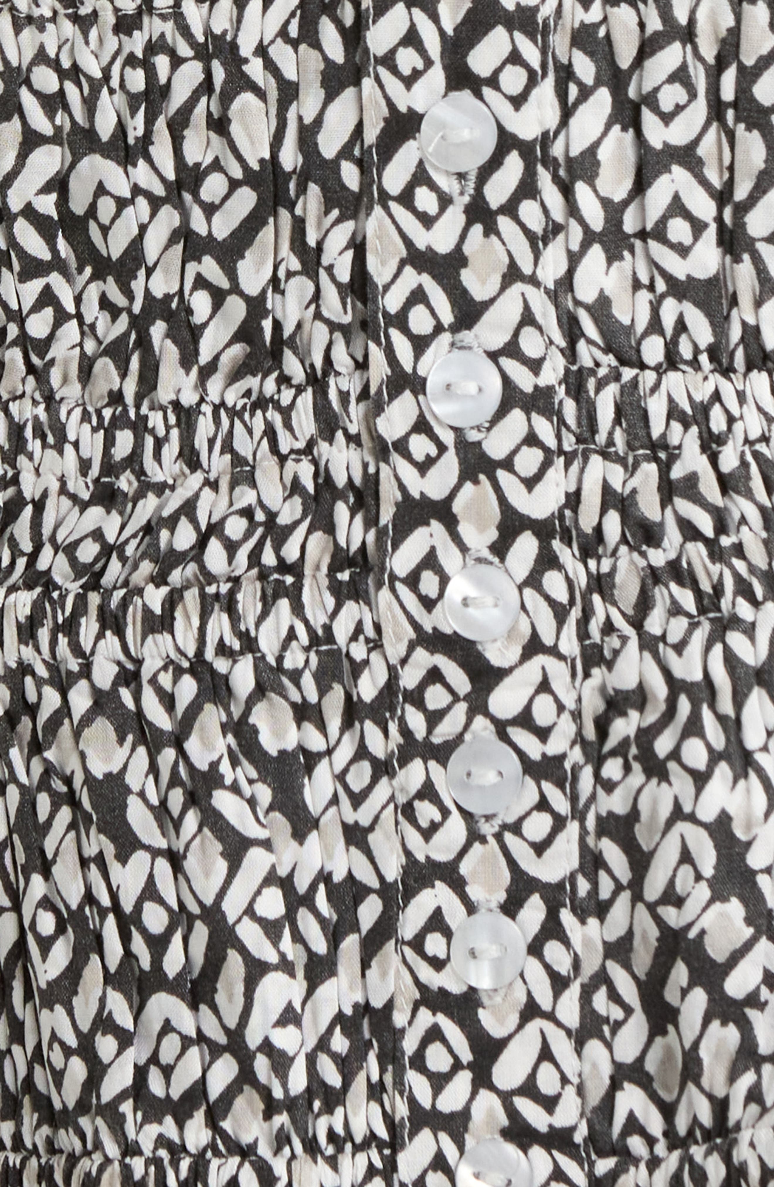 Elan Smock Floral Print Cover-up Minidress In Gray