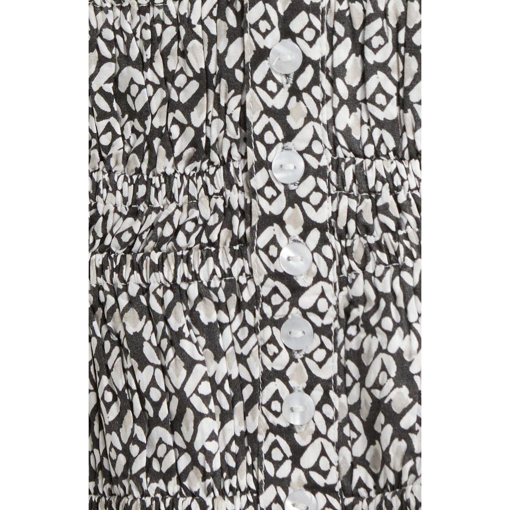 Elan Smock Floral Print Cover-up Minidress In Gray
