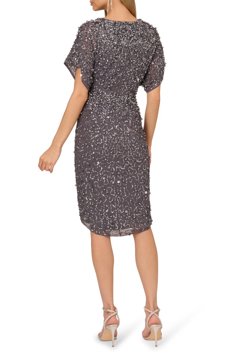 Adrianna Papell Embellished Dolman Sleeve Cocktail Dress, Alternate, color,
