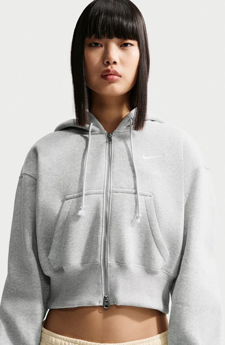 Nike Phoenix Relaxed Fit Cotton Blend Fleece Hoodie, Alternate, color, Grey/Sail