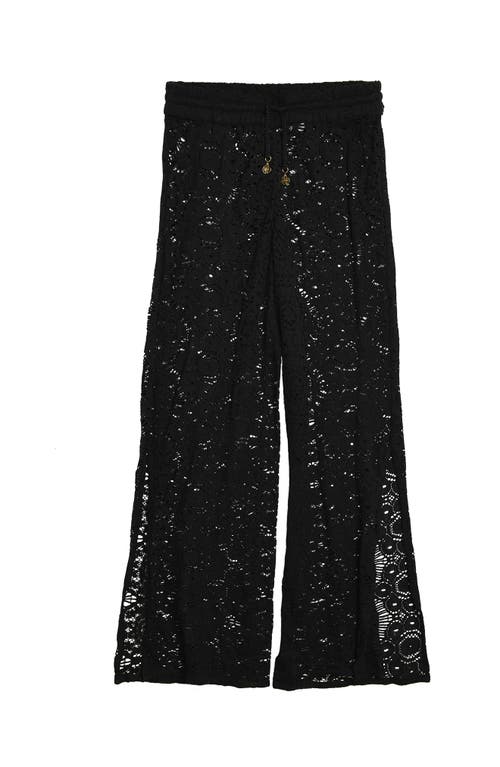 Sunshine 79 Open Stitch Cover-up Beach Pants In Black