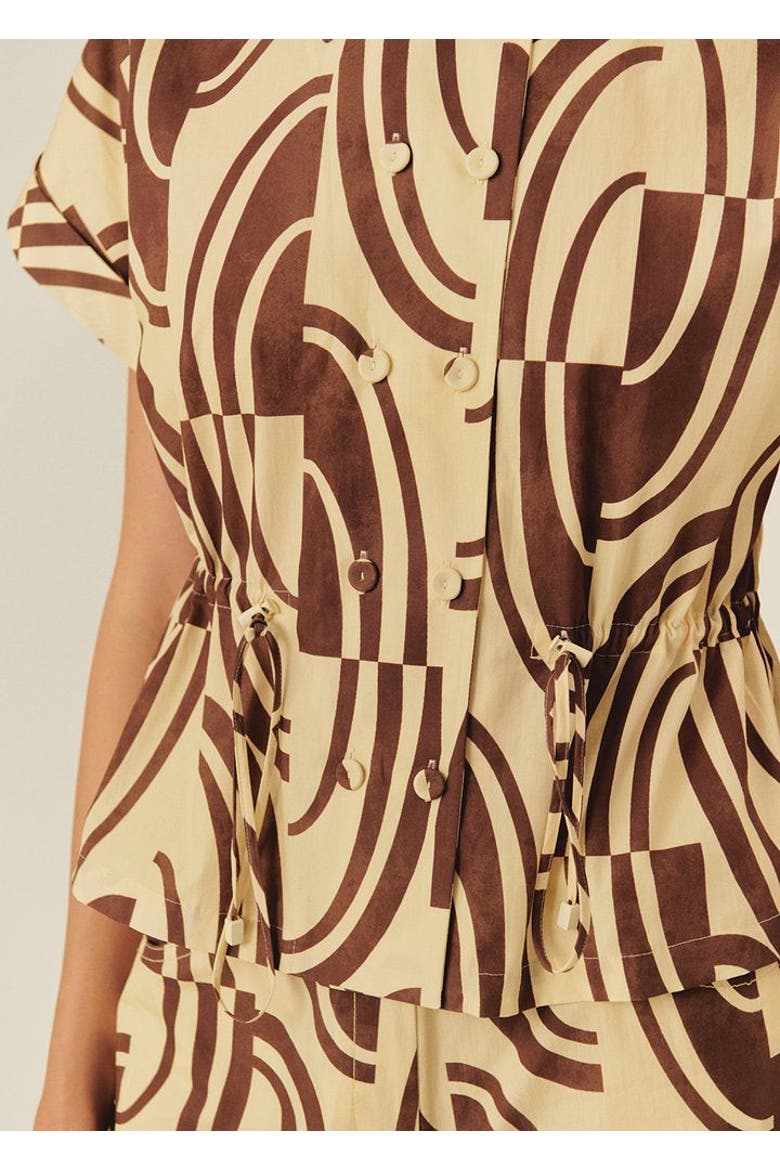 Jocelyn Cotton Shirt, Alternate, color, BROWN