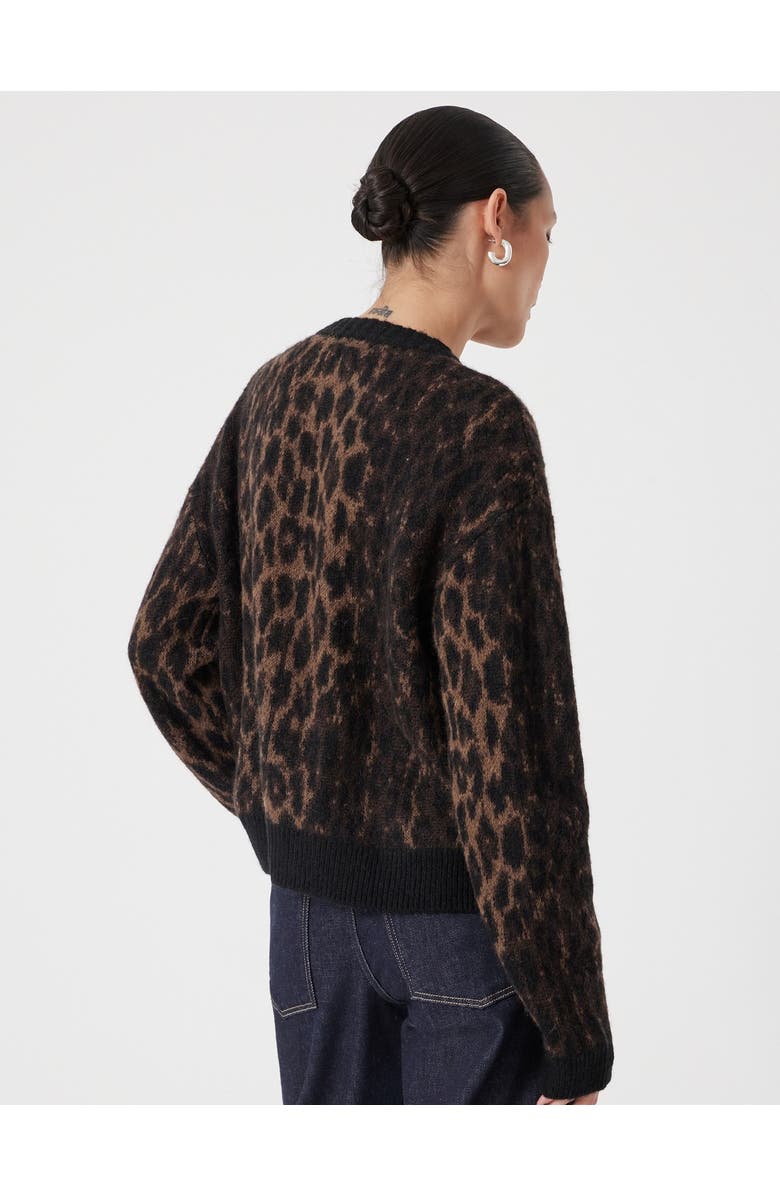 Hush Animal Jacquard Mohair Blend Cardigan, Alternate, color, Black Brown Animal