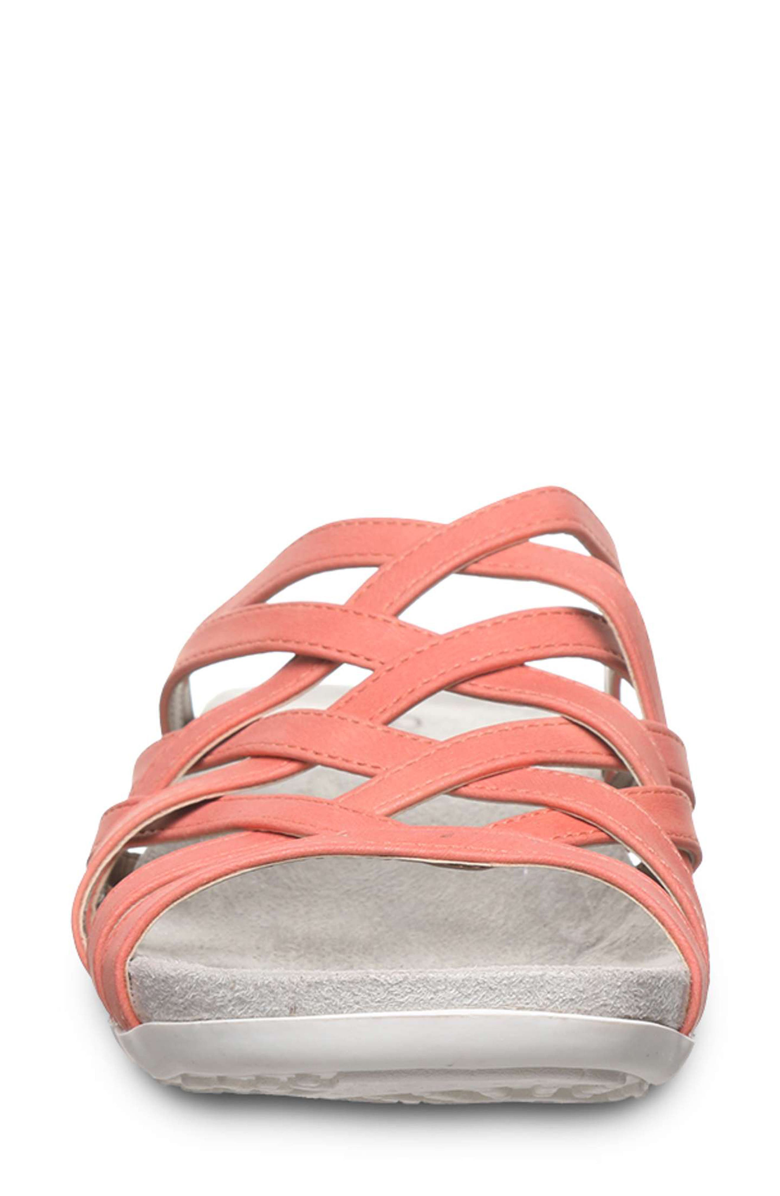 Zinnia Faux Leather Slide Sandal, Alternate, color, CORAL