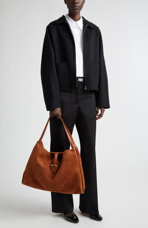 Gancio Buckle Virgin Wool & Cashmere Tailored Trousers