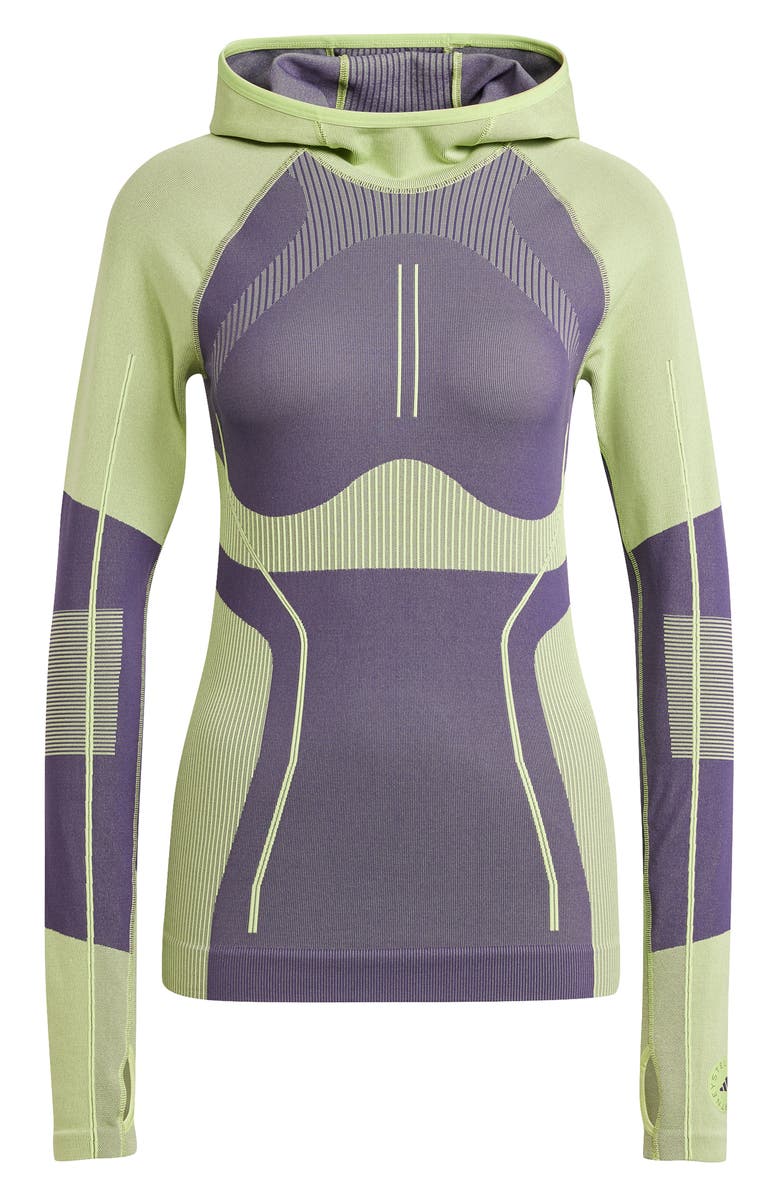 adidas by Stella McCartney Long Sleeve Hooded Top, Alternate, color, Trace Purple