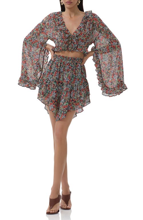 AFRM AFRM WESTON PRINTED ASYMMETRIC CHIFFON SKIRT 