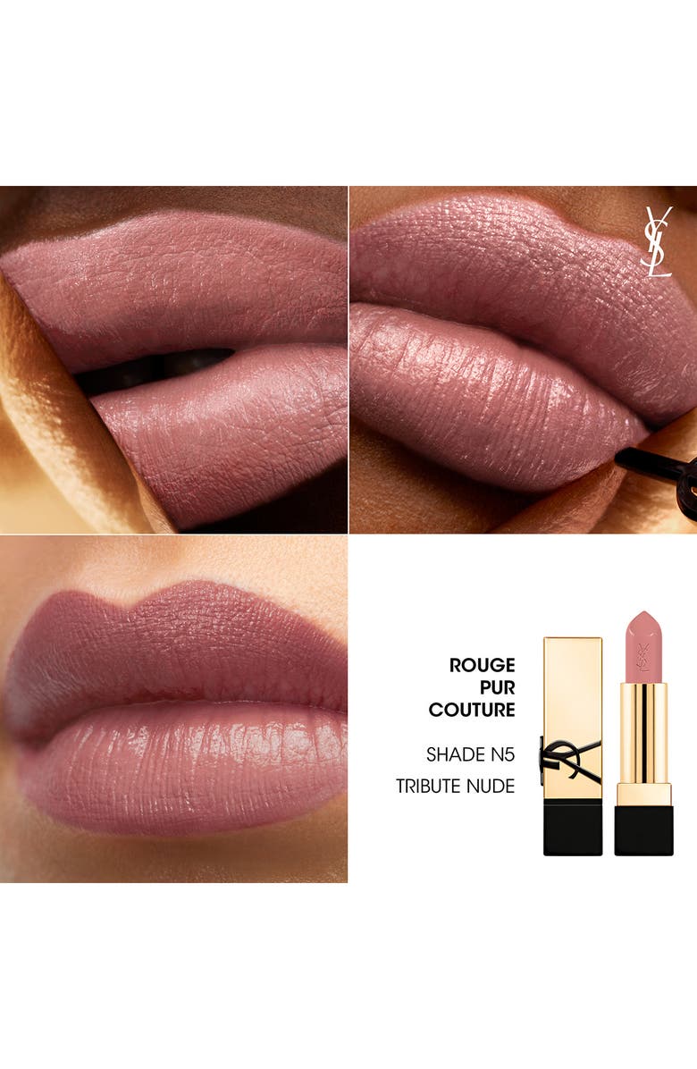 Yves Saint Laurent Rouge Pur Couture Caring Satin Lipstick with Ceramides, Alternate, color, N5 Tribute Nude