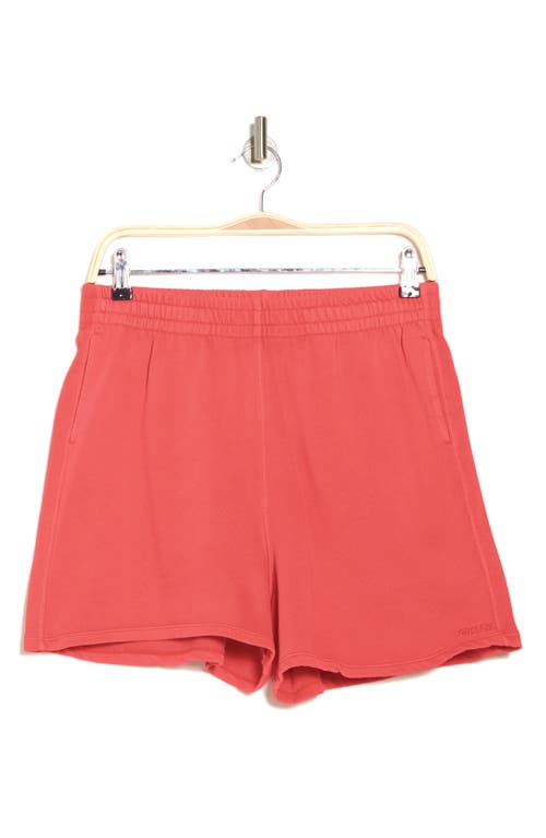 Dkny Rib Mix Cotton Shorts In Coral