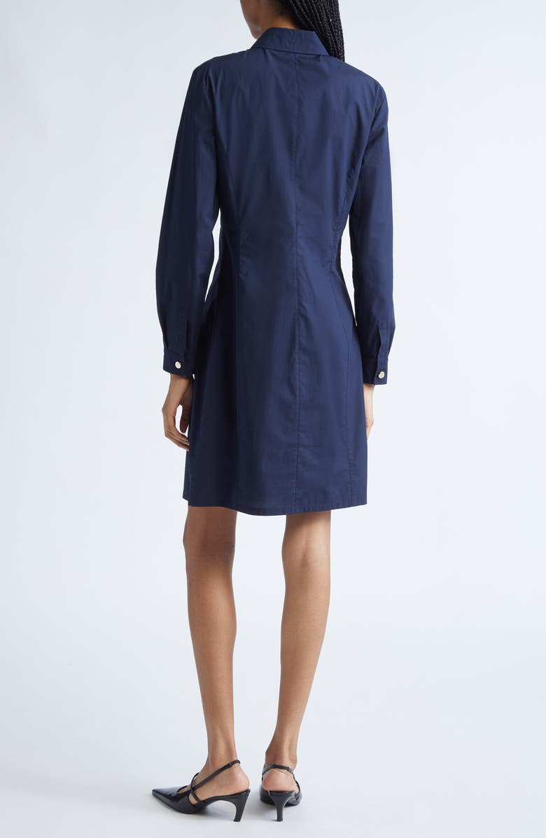 Emporio Armani Long Sleeve Cotton Poplin Button-Up Shirtdress, Alternate, color, Dark Navy