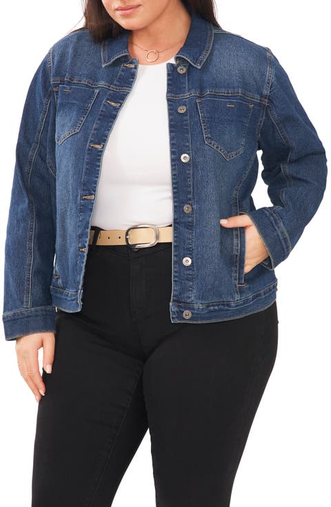 Cotton Denim Trucker Jacket (Plus Size)