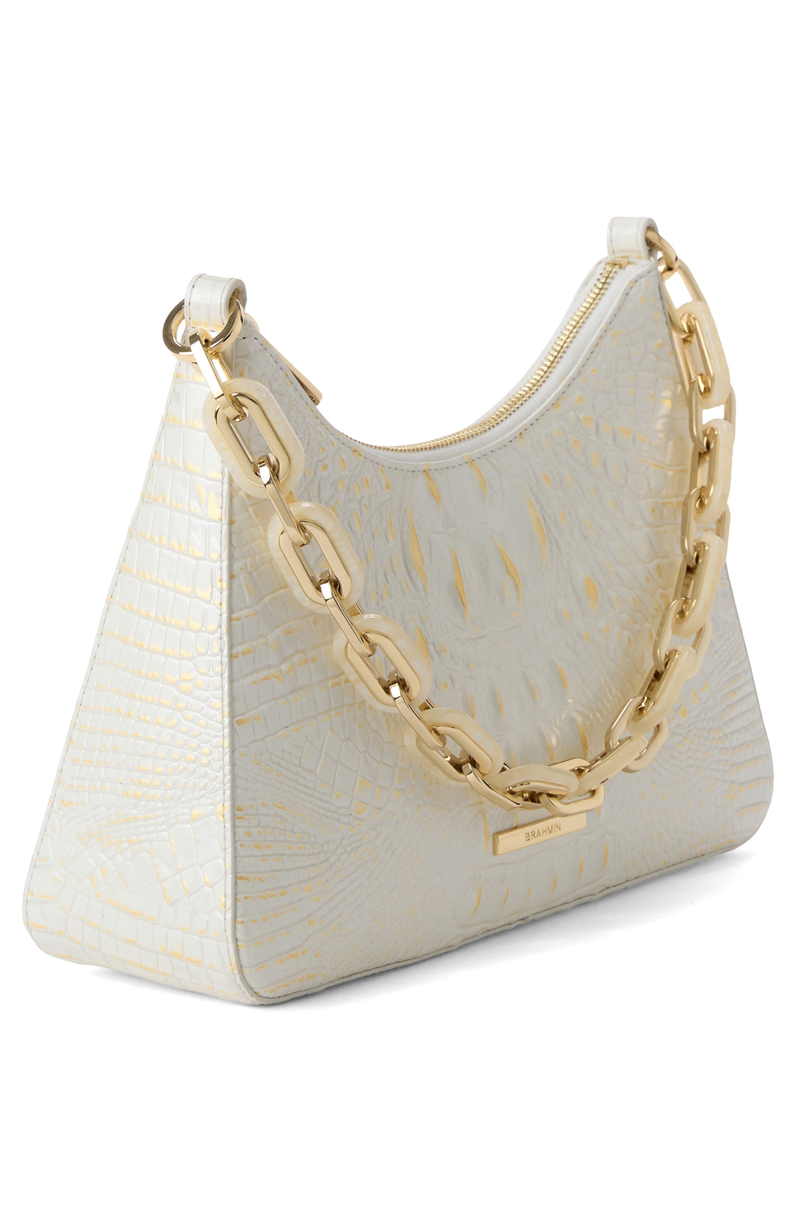 Brahmin Mod Esme Croc Embossed Shoulder Bag, Alternate, color, Chantilly