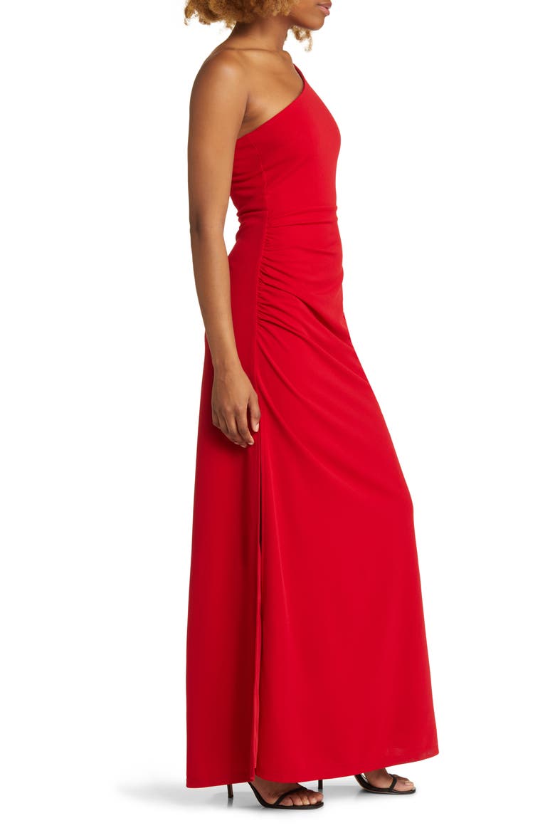 One to Cherish One-Shoulder A-Line Gown, Alternate, color, RED