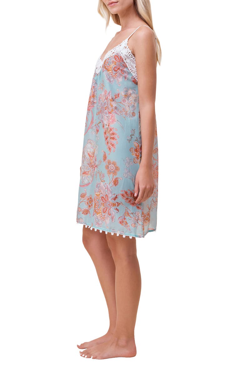 Papinelle Coco Lace Trim Cotton & Silk Chemise, Alternate, color, Eggshell