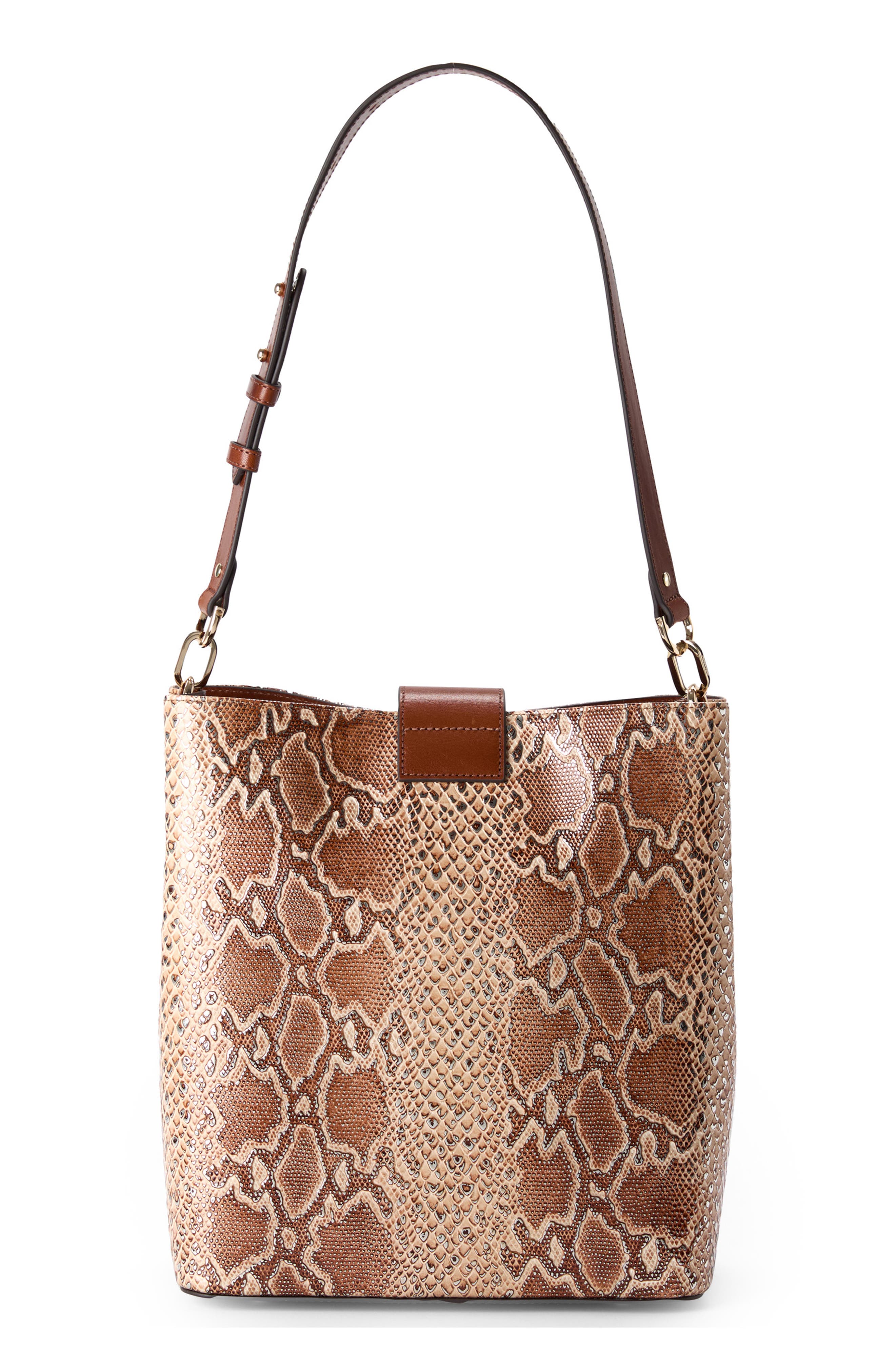 Brahmin Celina Snake Embossed Leather Shoulder Bag, Alternate, color, 