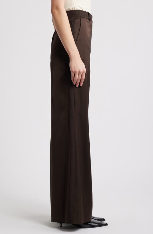 Frame Tuxedo Stripe Wide Leg Pants In Espresso
