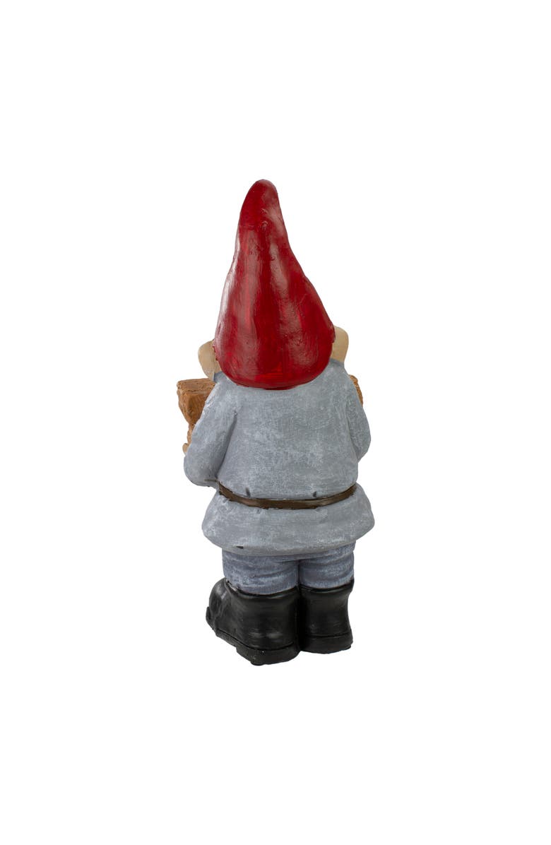 Northlight 17" Gnome with Welcome Sign Outdoor Garden Statue, Alternate, color, Red