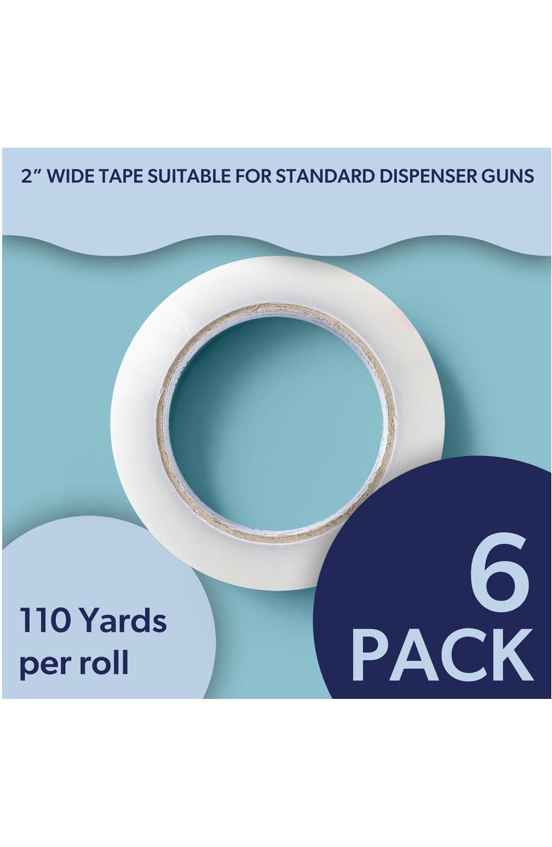 HAPPIMESS Otto Classic Heavy Duty 2" x 110 Yards Per Roll Packing Tape, Clear, Alternate, color, Clear