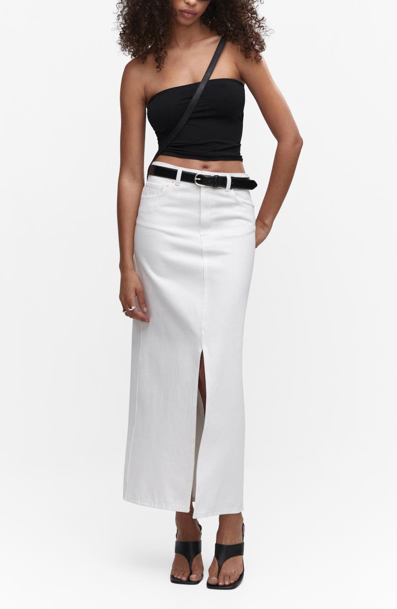 MANGO Denim Maxi Skirt, Alternate, color, 