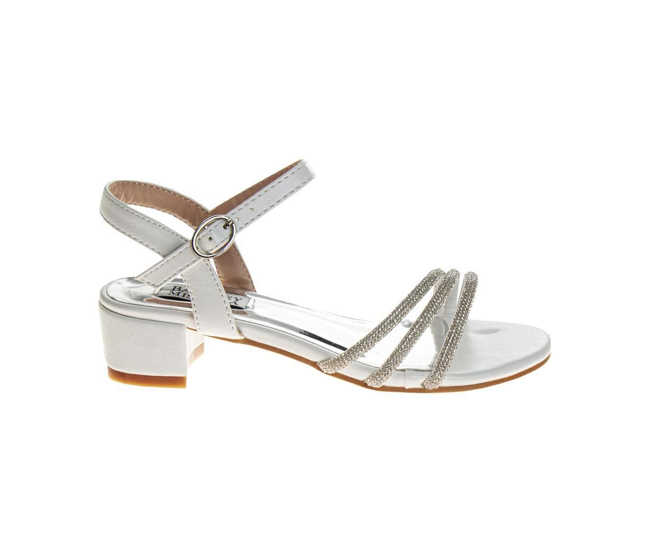 BADGLEY MISCHKA Low Heeled Dress Sandals, Alternate, color, White