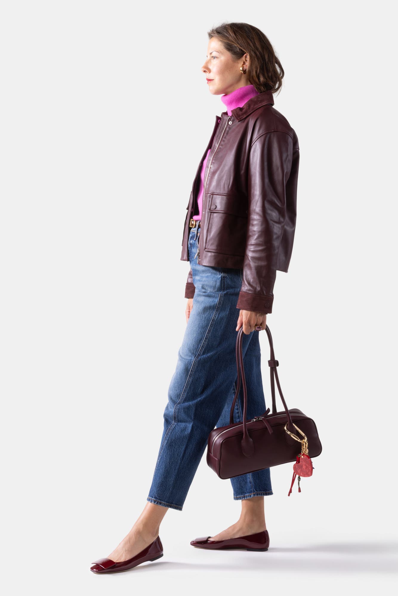 BELLS 
BECKS Emma Ballerina Flat with Tab, Alternate, color, Merlot