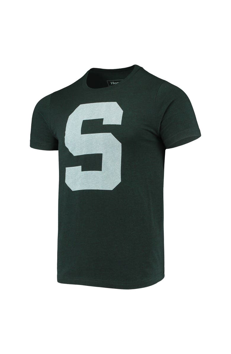 HOMEFIELD Men's Homefield Heathered Green Michigan State Spartans Vintage Logo T-Shirt, Alternate, color, 