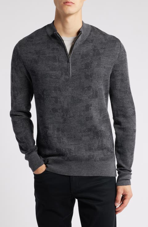 Dalup Half Zip Mock Neck Wool Sweater