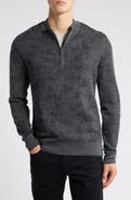 Robert Barakett Dalup Half Zip Mock Neck Wool Sweater