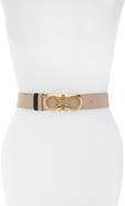 FERRAGAMO Double Gancio Reversible Leather Belt