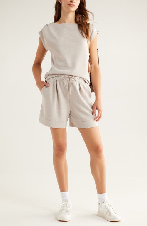 Zella Ultra Soft High Waist Knit Shorts In Neutral