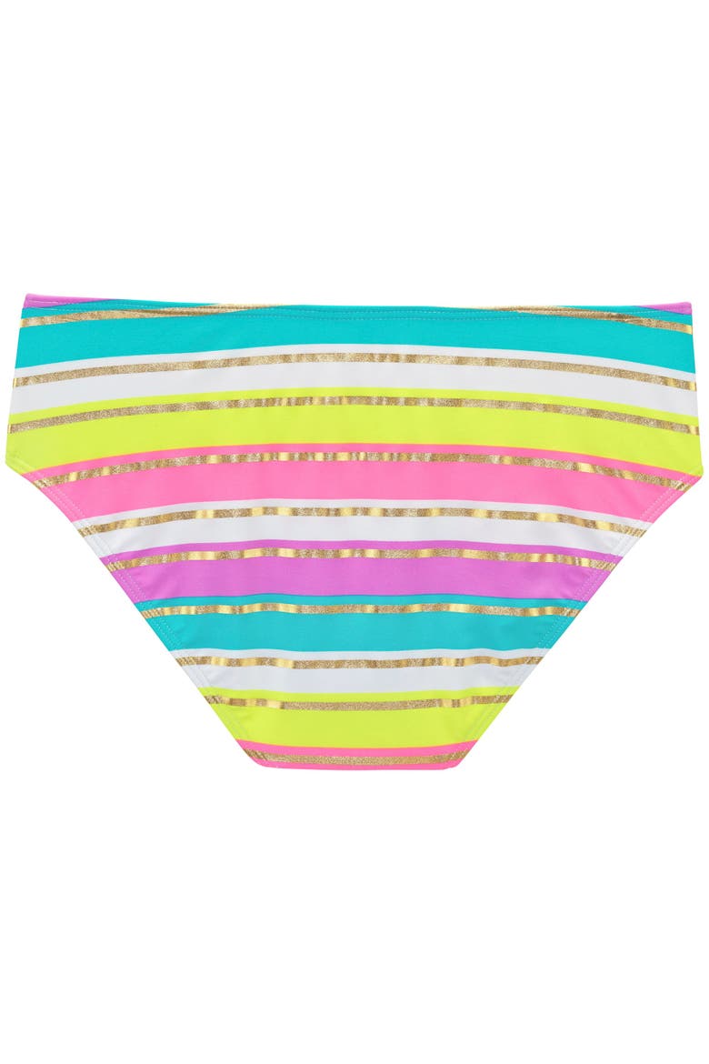 Striped Mid Rise Bikini Bottom, Alternate, color, Multi Print
