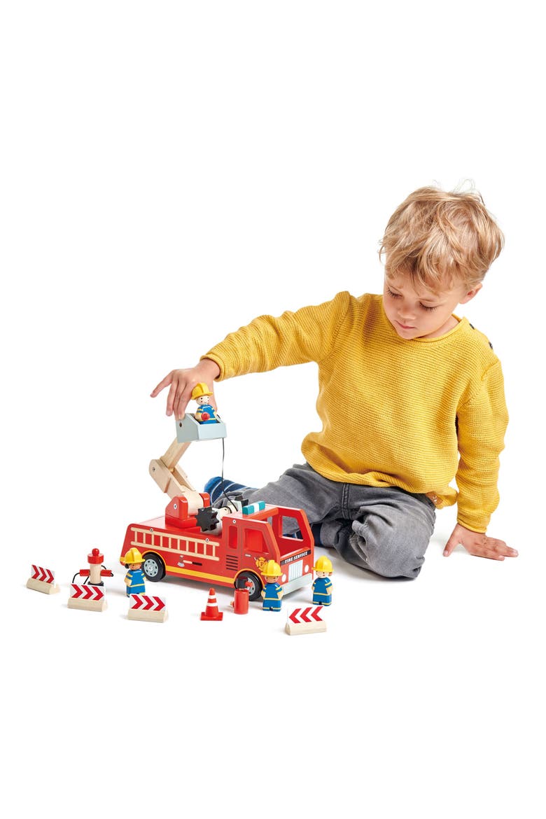 Fire Engine Wooden Playset, Alternate, color, MULTI