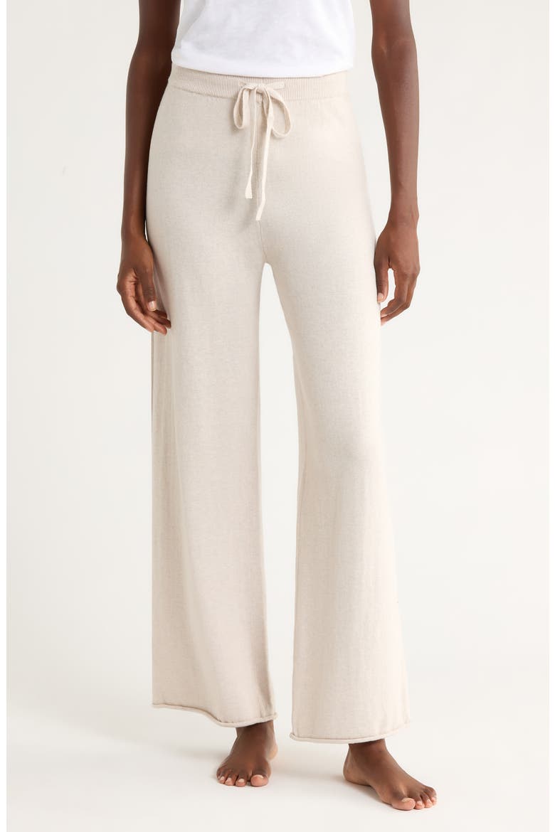 Cotton & Cashmere Straight Leg Pajama Pants, Main, color, ECRU