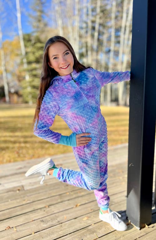 Limeapple Minky Bubble Zip Fleece Romper In Multi