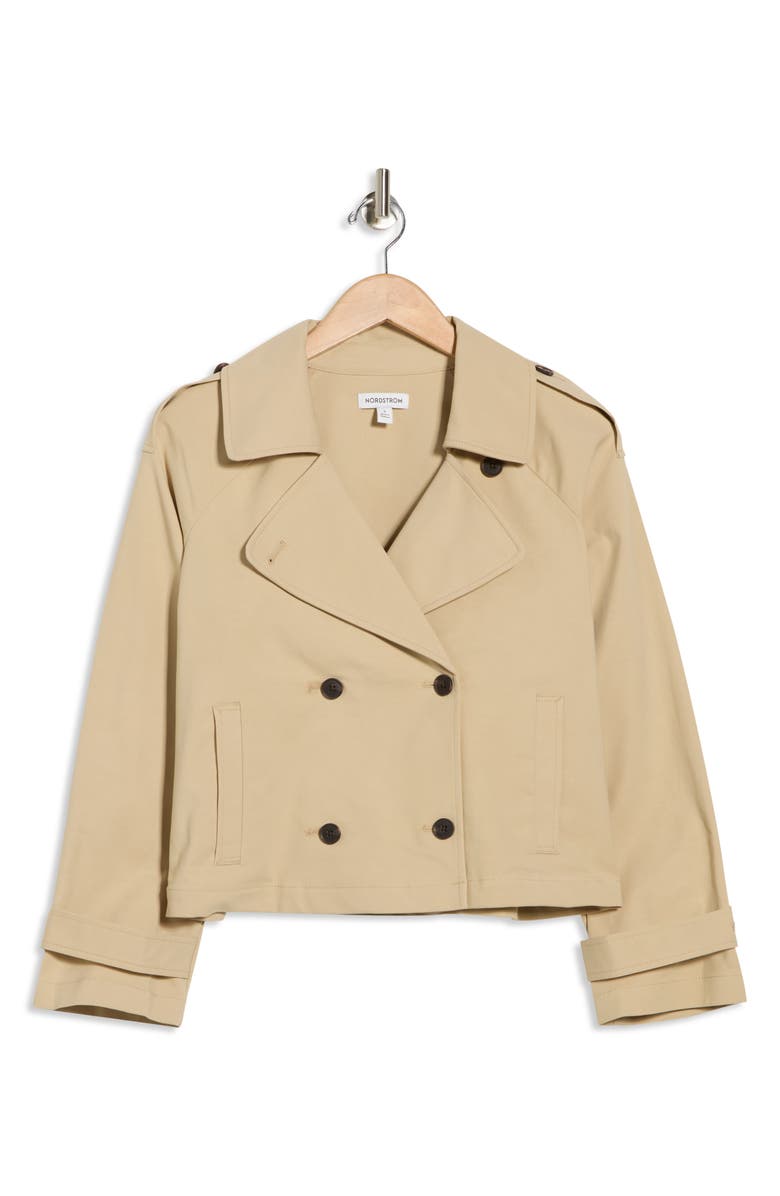 Nordstrom Double Breasted Crop Trench, Alternate, color, 