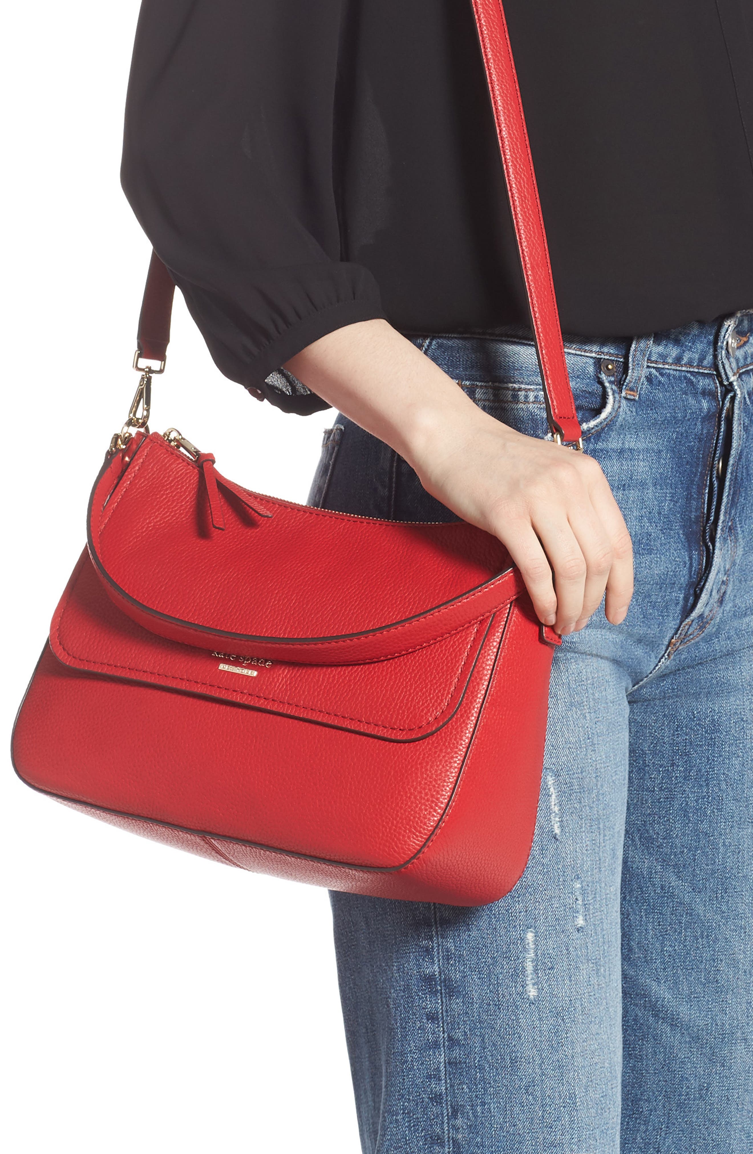 jackson street - colette leather satchel, Alternate, color, HOT CHILI