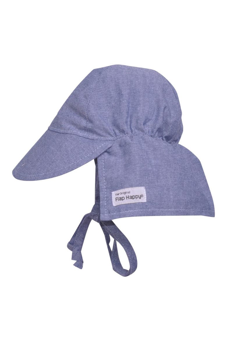 Baby/Toddler UPF 50+ Original Flap Hat - Full Coverage Sun protection Hat with Chin Ties, Main, color, Chambray
