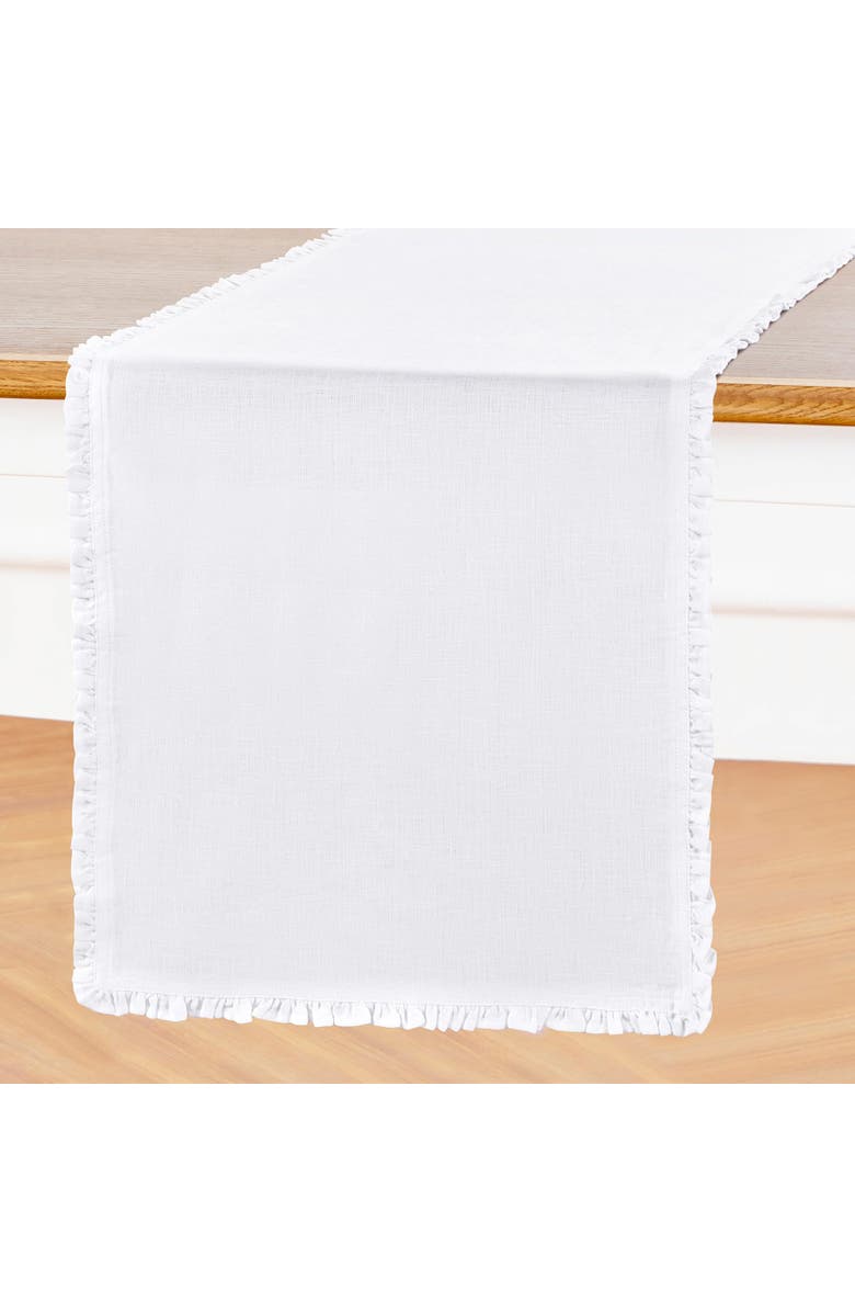 Solino Home Linen Table Runner - Juliette Ruffle, Alternate, color, White
