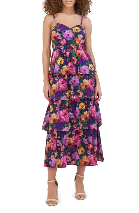 Floral Chiffon Tiered Ruffle Sundress
