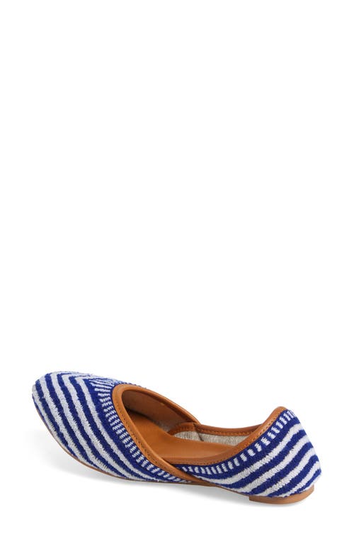 Fuchsia Woven Ballet Flat In Blue