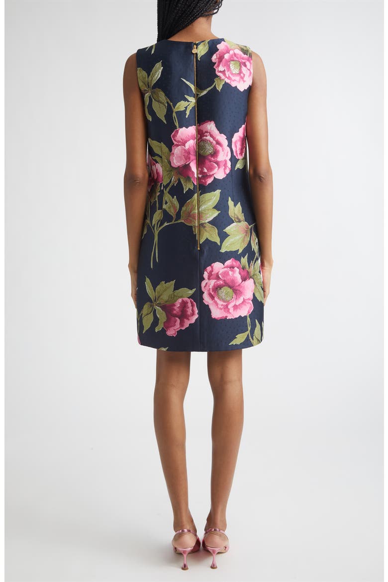 Peony Jacquard Sleeveless Shift Dress, Alternate, color, MIDNIGHT MULTI