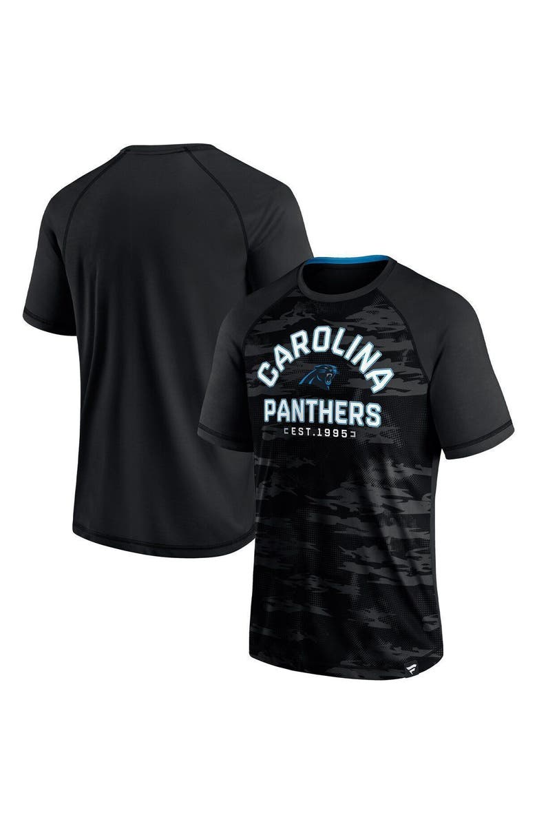 FANATICS Men's Fanatics Black Carolina Panthers Hail Mary Raglan T-Shirt, Main, color,