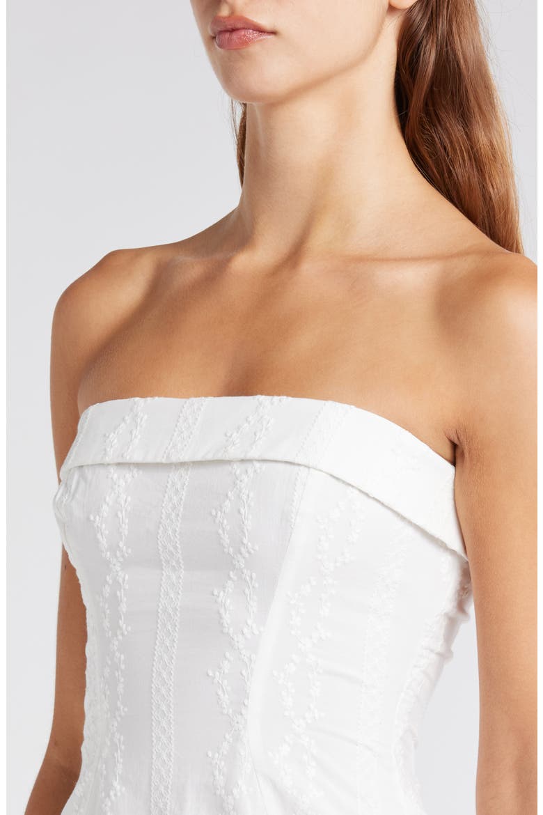 Embroidered Strapless Cocktail Minidress, Alternate, color, CLOUD