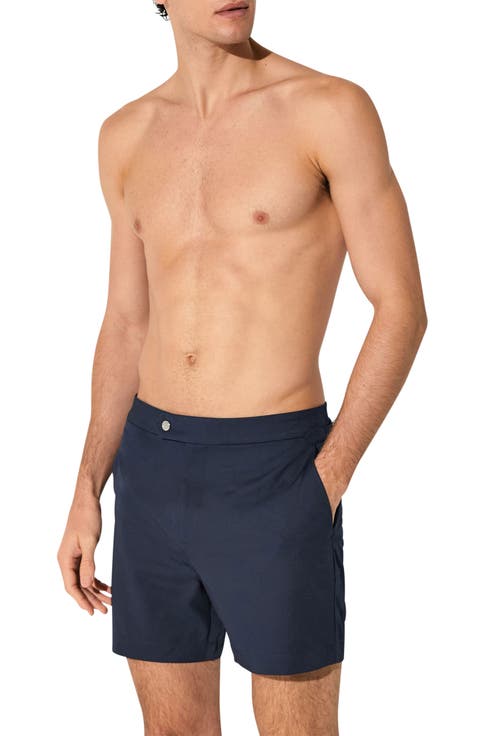 Sun Solid Side Adjuster Swim Trunks