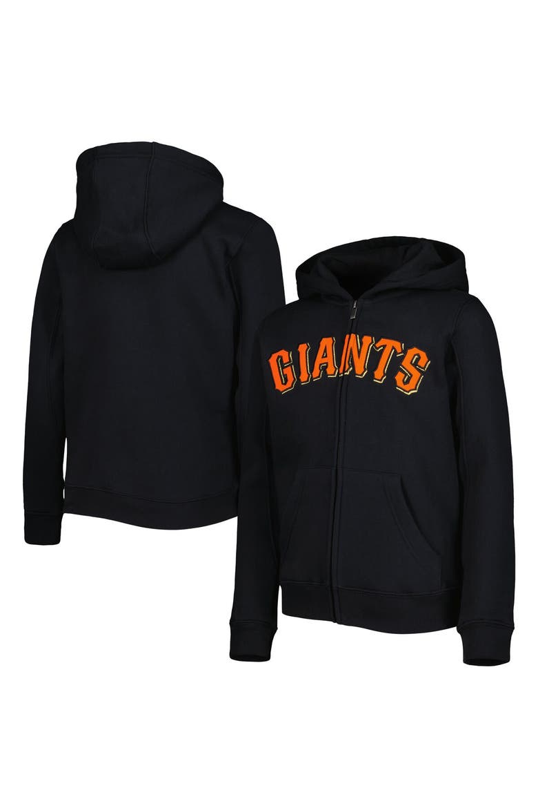 Youth Black San Francisco Giants Wordmark Full-Zip Fleece Hoodie, Main, color, Black