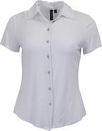 Lords of Harlech White Womens Printed Button-Up Shirt