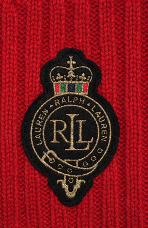Lauren Ralplh Lauren Cable Crest Patch Scarf In Red